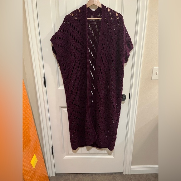 Gorgeous Purple Handmade Duster Cardigan - Picture 2 of 4